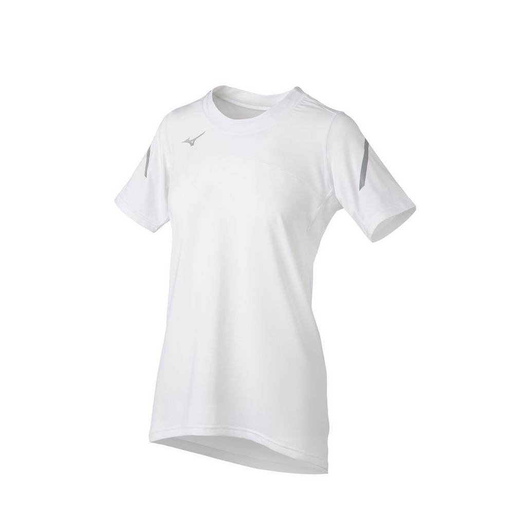 Mizuno Techno VII Short Sleeve Női Mezek Fehér BRI096374